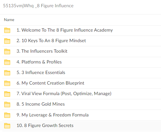 8 Figure Influence By Jack Doherty