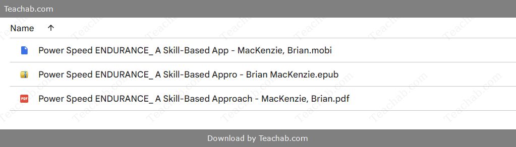 POWER SPEED ENDURANCE: A Skill Based Approach to Endurance Training by Brian Mackenzie Free Download